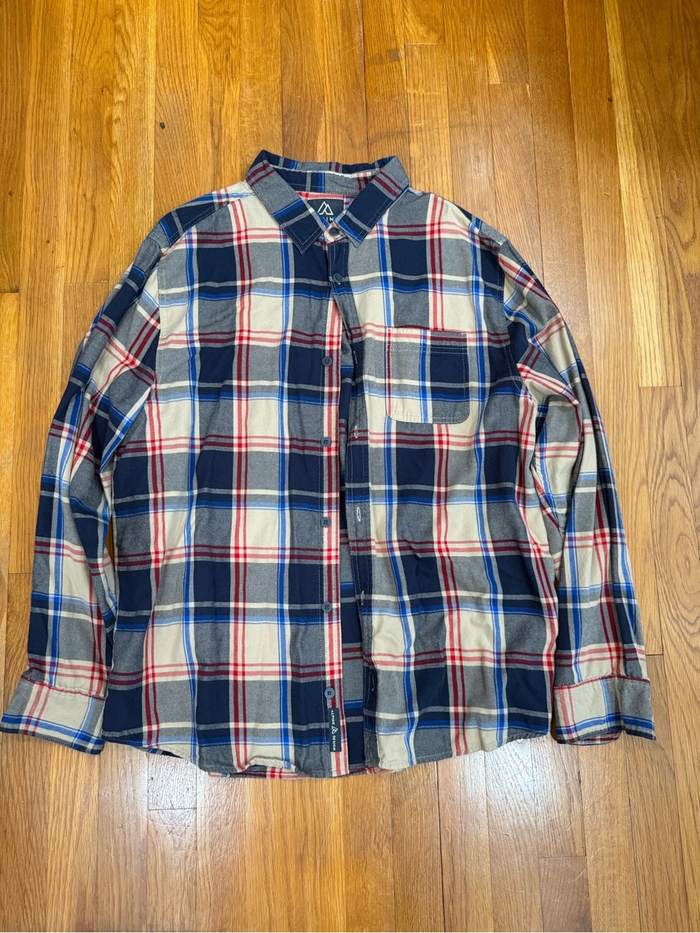 Alpine Design Navy, Cream & Red Plaid Button-Down Shirt